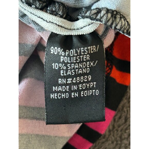 Rainbow Stripe Short Sleeve Womens Polyester  Spandex Casual - Picture 6 of 6